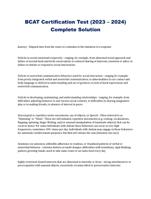 BCAT Certification Test (2023 – 2024) Complete Solution