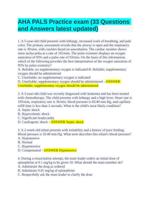 AHA PALS Practice exam (33 Questions and Answers latest updated)