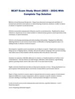 BCAT Exam Study Sheet (2023 – 2024) With Complete Top Solution