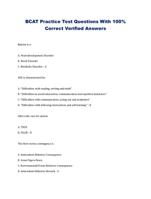 BCAT Practice Test Questions With 100% Correct Verified Answers