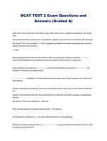 BCAT TEST 2 Exam Questions and Answers (Graded A)