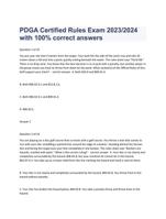 PDGA Certified Rules Exam 2023/2024 with 100% correct answers