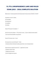 FL PTA JURISPRUDENCE LAWS AND RULES EXAM (2023 – 2024) COMPLETE SOLUTION