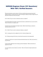 SOPHOS Engineer Exam (101 Questions) With 100% Verified Answers