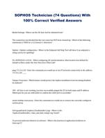 SOPHOS Technician (74 Questions) With 100% Correct Verified Answers