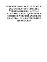 HESI RN COMPASS EXIT EXAM V1 2023-2024 LATEST UPDATED