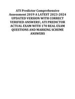 ATI Predictor Comprehensive Assessment 2019 A LATEST 2023-2024