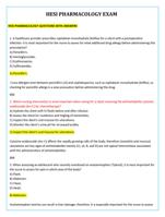 HESI PHARMACOLOGY QUESTIONS WITH ANSWERS