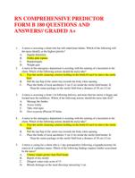 RN COMPREHENSIVE PREDICTOR FORM B 180 QUESTIONS AND ANSWERS// GRADED A+