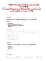 NR511 Week 8 Final Exam Latest 2023 Advanced  Physical Assessment: Chamberlain (All correct answers, Already graded A)