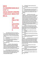 HESI PATHOPHYSIOLOGY FNP V2 20224=2025/PATHOPHYSIOLOGY HESI FNP REAL  100 PRACTICE  QUESTIONS AND ANSWERS