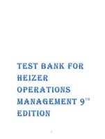 Test Bank for Heizer Operations Management 9th Edition pdf