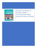 Test Bank For Foundations for Population Health in Community Public Health Nursing 5th Edition Stanhope.