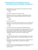 ISYE6414 FINAL EXAM REAL EXAM QUESTION AND ANSWERS// GRADED A+