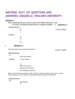 MIDTERM  6531 101 QUESTIONS AND ANSWERS/ GRADED A+ (WALDEN UNIVERSITY