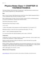 Physics Notes Class 11 CHAPTER 12 THERMODYNAMICS