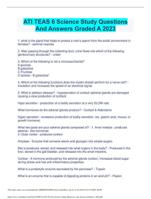 ATI TEAS 6 Science Study Questions And Answers Graded A 2023