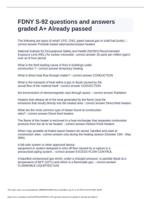 FDNY S-92 questions and answers graded A+ Already passed