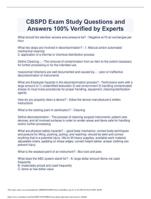 CBSPD Exam Study Questions and Answers 100% Verified by Experts