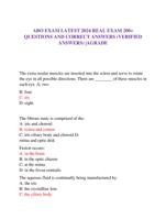 ABO EXAM LATEST 2024 REAL EXAM 200+ QUESTIONS AND CORRECT ANSWERS (VERIFIED  ANSWERS) |AGRADE