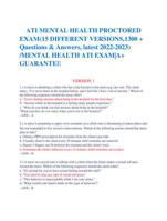 ATI MENTAL HEALTH PROCTORED  EXAM(15 DIFFERENT VERSIONS,1300 + Questions & Answers, latest 2022-2023)