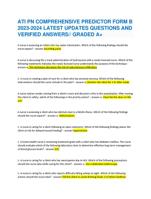 ATI PN COMPREHENSIVE PREDICTOR FORM B 2023-2024 LATEST UPDATES QUESTIONS AND VERIFIED ANSWERS// GRADED A+  A nur