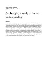 On Lonergan's Insight: A Study of Human Understanding