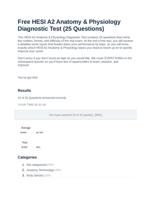 Free HESI A2 Anatomy & Physiology Diagnostic Test (25 Questions and Answers)