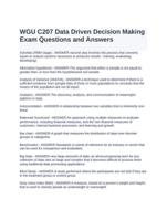 WGU C207 Data Driven Decision Making Exam Questions and Answers