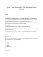 Test Senior tax Specialist Certification test 2023 Questions and Answers