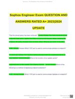 Sophos Engineer Exam QUESTION AND ANSWERS RATED A+ 2023|2024 UPDATE