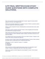 ILTP FINAL WRITTEN EXAM STUDY GUIDE QUESTIONS WITH COMPLETE SOLUTIONS