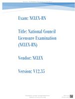 NCLEX-RN V12.35 National Council Licensure Examination(NCLEX-RN)2023/2024