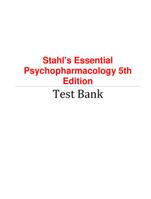 Test Bank for Stahls Essential Psychopharmacology 5th Edition Questions and Answers _ (Verified)