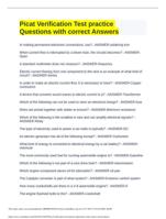 Picat Verification Test practice Questions with correct Answers