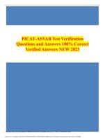 PICAT-ASVAB Test Verification Questions and Answers 100% Correct Verified Answers NEW 2023