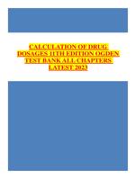 Test Bank For CALCULATION OF DRUG DOSAGES 11TH EDITION OGDEN ALL CHAPTERS LATEST 2023