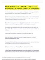 NEW YORK AUTO EXAM 17-66 STUDY GUIDE WITH 100% CORRECT ANSWERS