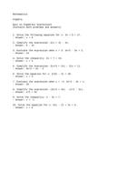 A ten question quiz of algebraic expressions