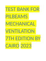 TEST BANK FOR PILBEAMS MECHANICAL VENTILATION 7TH EDITION BY CAIRO 2023