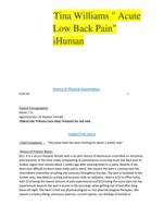 Tina Williams " Acute Low Back Pain" iHuman