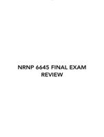 NRNP 6645 FINAL EXAM REVIEW/NRNP 6645 FINAL EXAM REVIEW