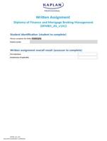 Written Assignment Diploma of Finance and Mortgage Broking Management (DFMB1_AS_v1A1)