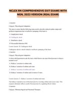 NCLEX RN COMPREHENSIVE EXIT EXAMS WITH NGN, 2023 VERSION (REAL EXAM)