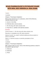 NCLEX PHARMACOLOGY & PHYSIOLOGY EXAMS WITH NGN, 2023 VERSION (A+ REAL EXAM)