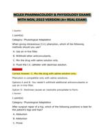 NCLEX PHARMACOLOGY & PHYSIOLOGY EXAMS WITH NGN (REAL EXAM)