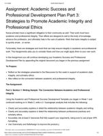 NURS 6002 Week 2 Assignment ACADEMIC SUCCESS AND PROFESSIONAL DEVELOPMENT PLAN PART 2: STRATEGIES TO PROMOTE ACADEMI