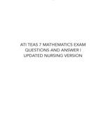 ATI TEAS 7 MATHS 2023 WITH QUESTIONS AND ANSWERS