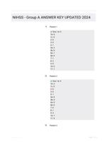 NIHSS - Group A ANSWER KEY UPDATED 2024