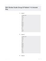 NIH Stroke Scale Group B Patient 1-6 Answer Key